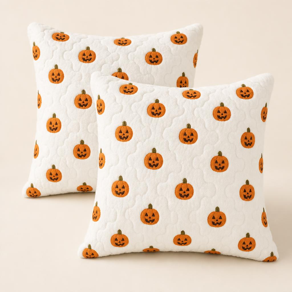Ghost and pumpkin pillow covers - Orange pattern