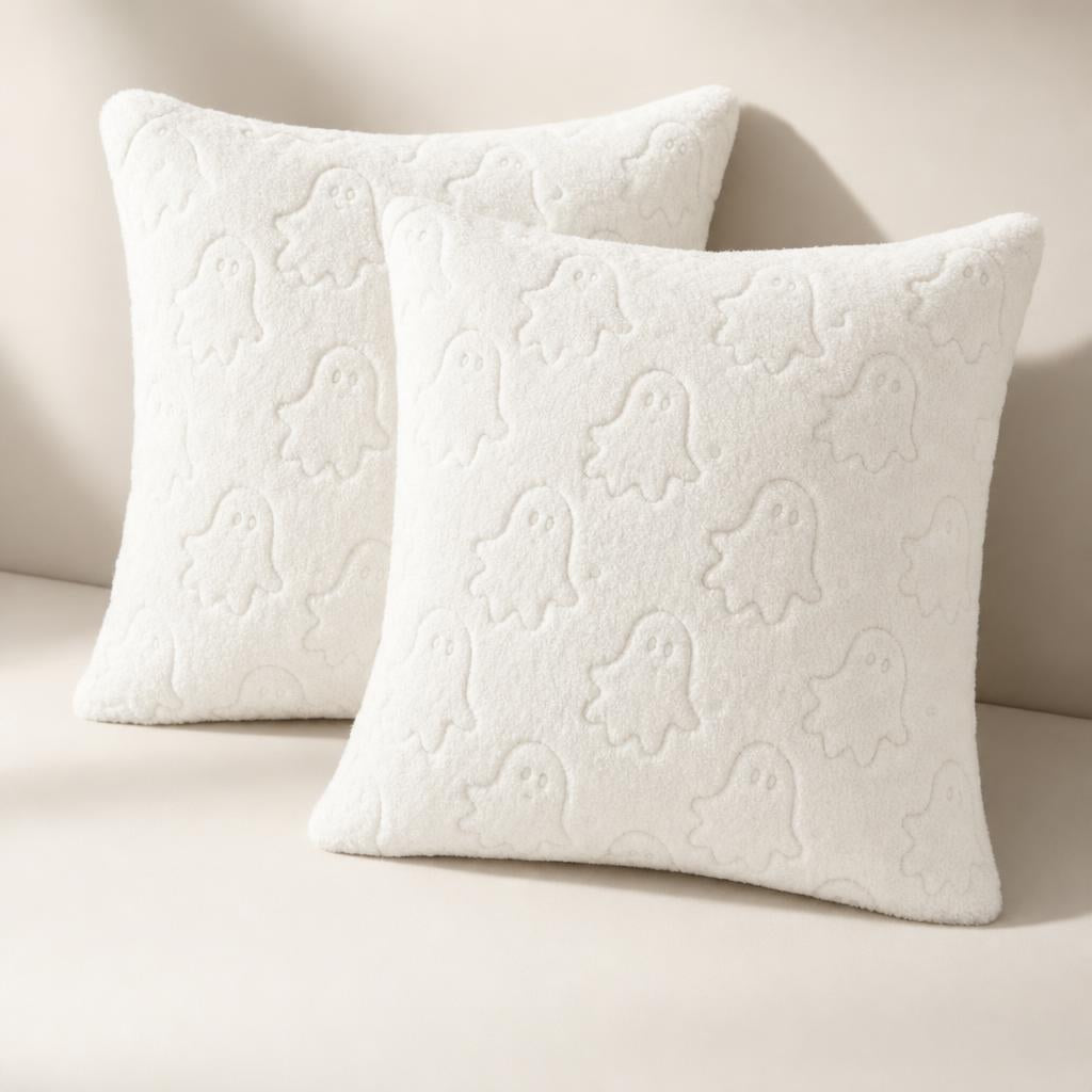 Ghost and pumpkin pillow covers - White pattern