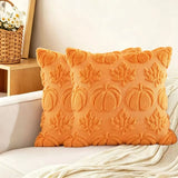 Halloween Decor Ghost Pumpkin Throw Pillow Covers (Set of 2, 18X18In) - White Quilted Embroidery, Spooky Cute, Indoor/Outdoor Cushion Cases for Living Room Sofa Bedroom Housewarming Gift, Ghost Pumpkins