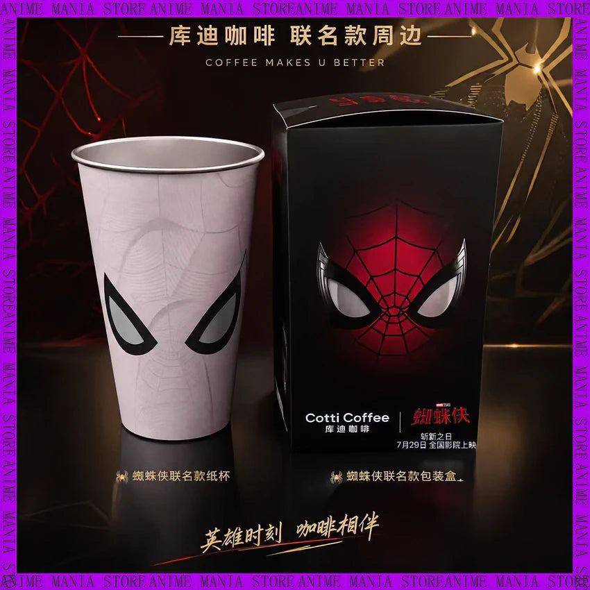 New in Stock Cotti X Spider Man Cold Color Changing Stainless Steel Cup Limited Fan Merch Gradual Ice Tumbler Birthday Gift