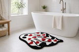 Gothic heart ghost bath mat - bathroom view