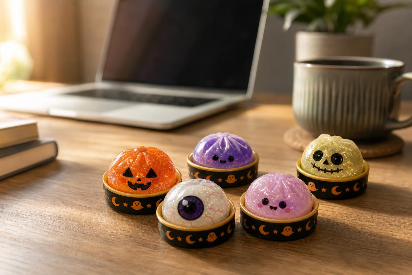 Ghost squishies - desk view