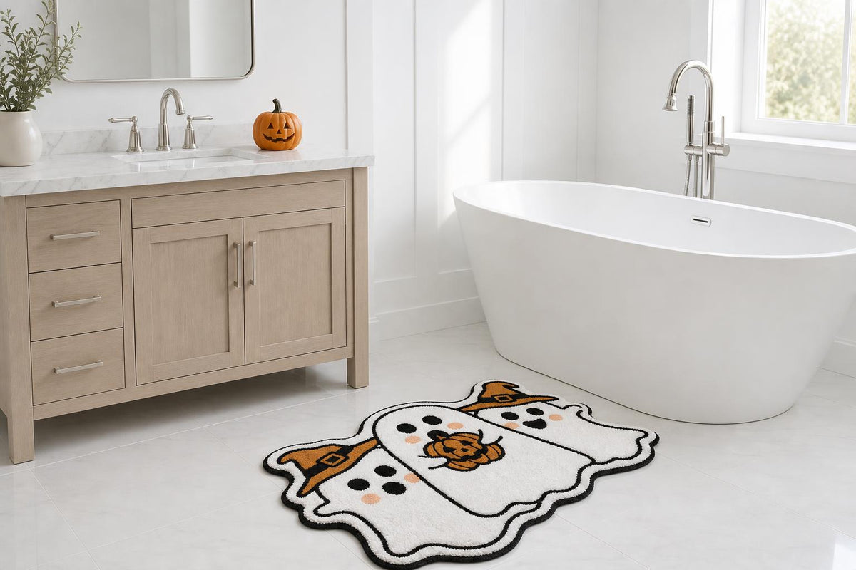 Witch hat ghost bath mat - bathtub lifestyle