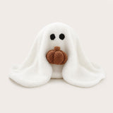 Ghost and pumpkin plush pillow - studio photo