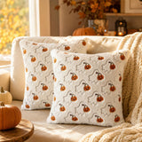 Ghost and pumpkin pillow covers - living room lifestyle